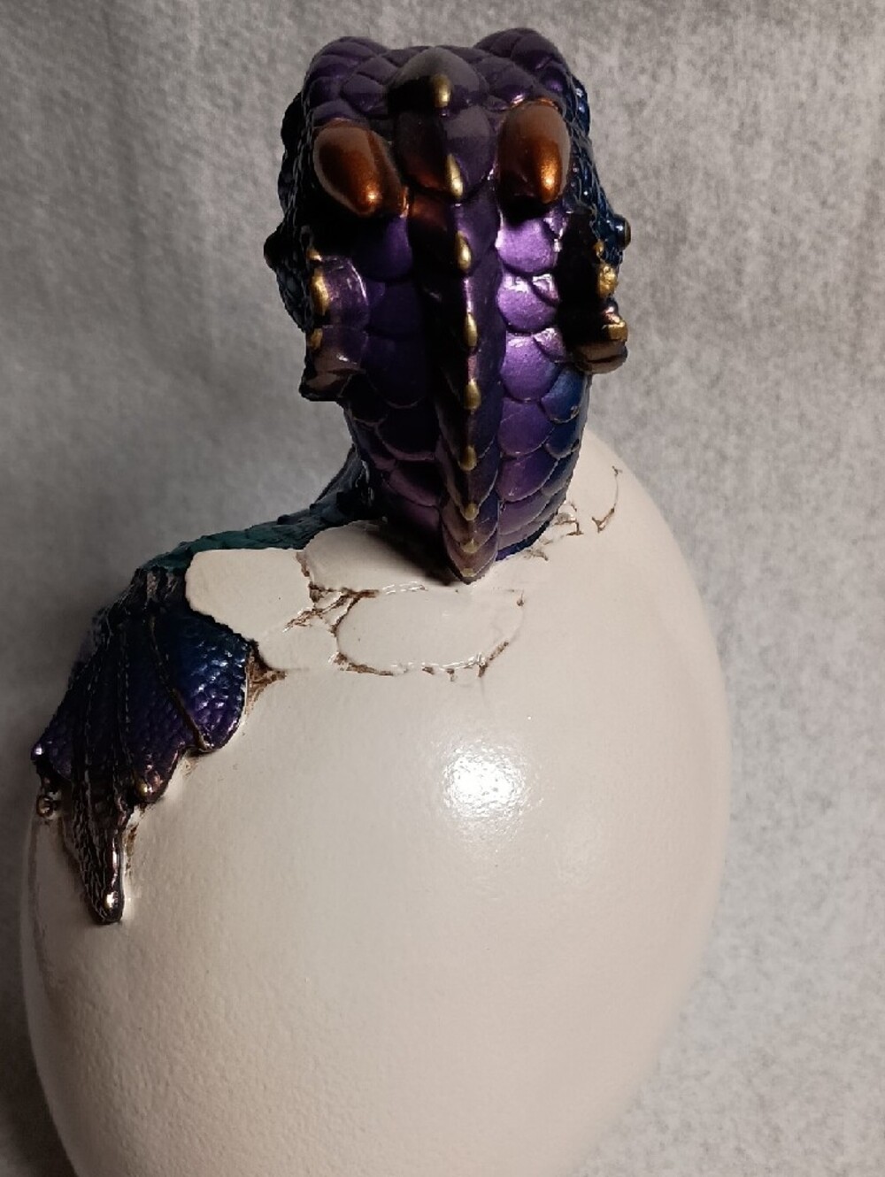 M Pena Windstone Editions Metallic Blue-Purple Dragon Figurine Home Accent 5 1/4 - Picture 7 of 8